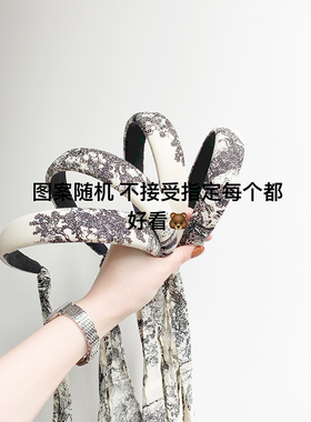 小仙女法式发箍系带复古海绵宽边