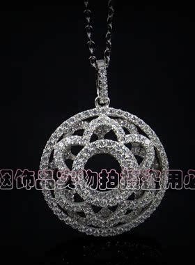 饰品镂空微镶钻吊坠银项链