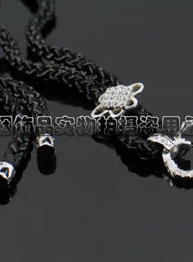 绳子情侣玫瑰金银饰项链