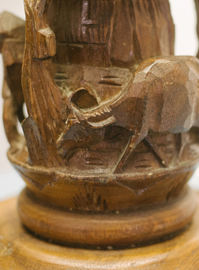 木雕创意浪漫卧室温馨欧式风台灯