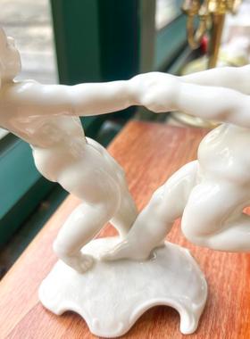 收藏款狮牌人物雕塑摆件手工艺品