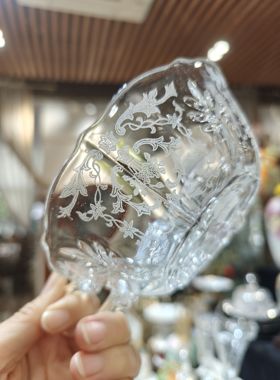 蚀刻带把手甜品碗 送勺子