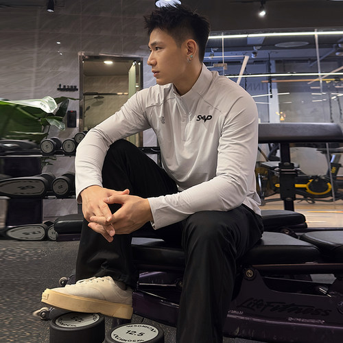 bkcxzice破冰正品联名健身运动长袖男训练服夏季加绒跑步篮球卫衣 - 图2