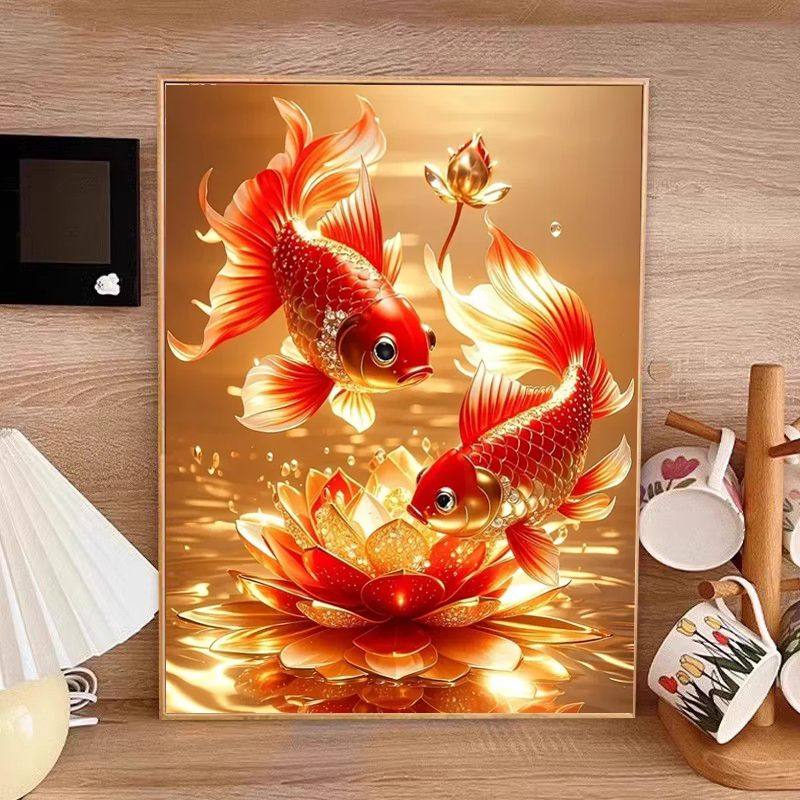 锦鲤跃龙门2026年新款钻石画手工贴钻画考研生日礼物diy成人满钻,淘宝优惠券,粉丝福利购,淘宝优惠卷