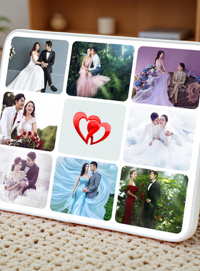 八宫格相框拼图照片摆台定制婚纱照摆件做相片简约创意水晶相框架
