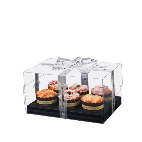 透明马芬盒玛芬cupcake被子纸杯蛋糕盒2 4 6 12格/粒蛋糕卷包装 - 图3