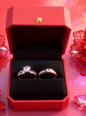 大号求婚结婚仿真情侣对戒