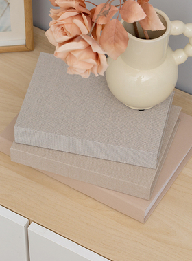 麻布料大地色假书装饰书摆件售楼部样板间模型道具书办公室仿真书