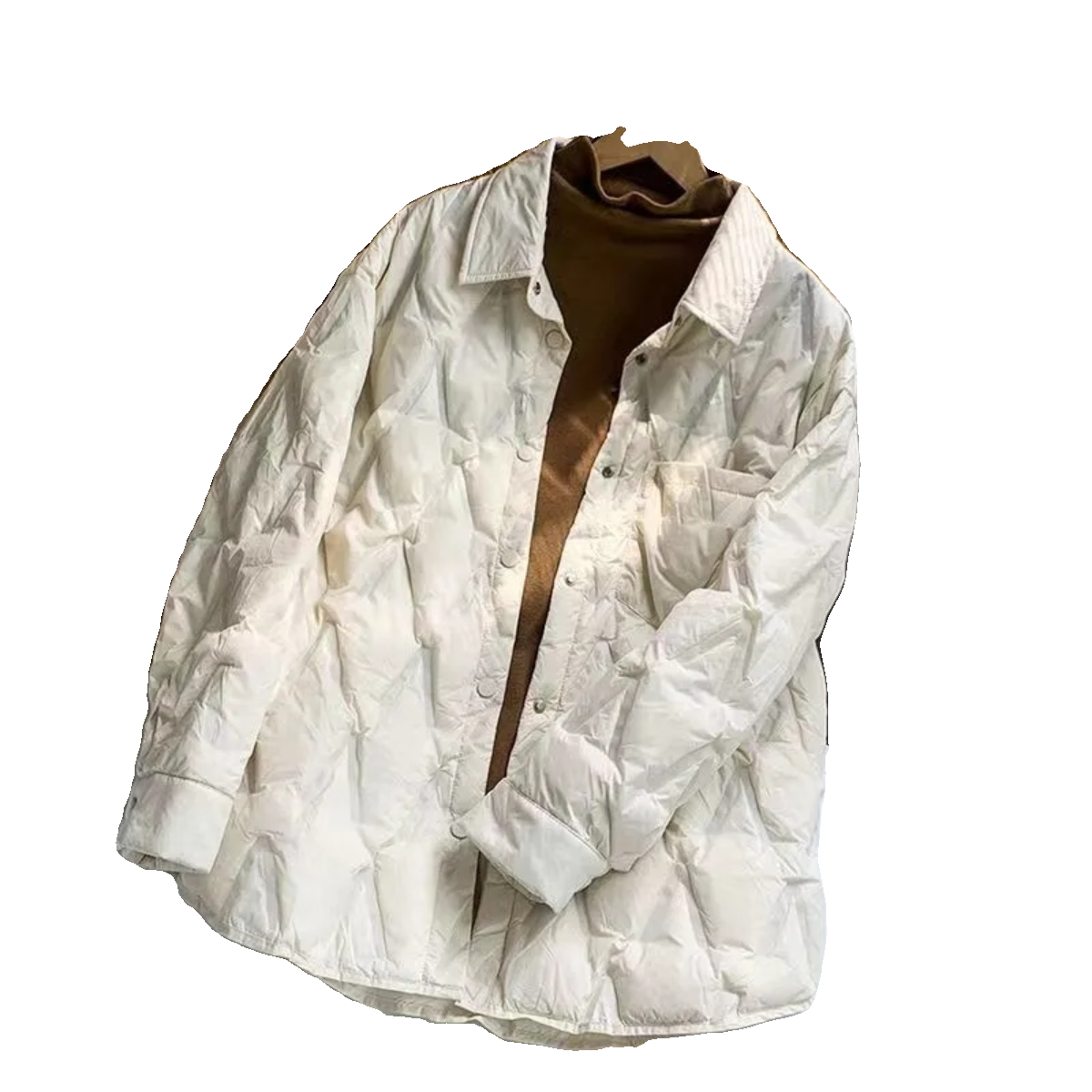 菱格轻薄羽绒棉服女冬欧洲站2023年新款欧货薄款白色轻短款外套潮