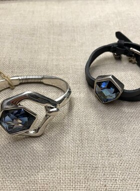 小众限量unode50蓝水晶牛皮手链