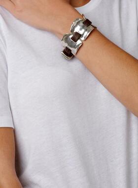 西班牙UNOde50银板男女牛皮手链