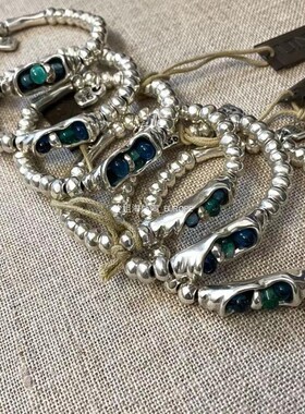 西班牙手工做旧镀银手链