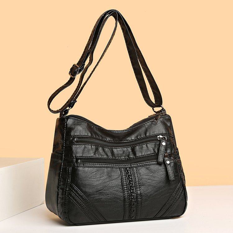 中年女包妈妈包斜挎包2025新款百搭多口袋大容量水洗皮老人单肩包,淘宝优惠券,粉丝福利购,淘宝优惠卷