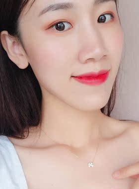 流行幸运草锆石微镶精致气质项链