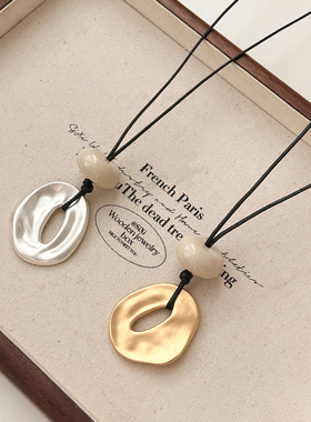 2025新爆款不规则吊坠长款项链女小众高级感气质锁骨链毛衣链配饰