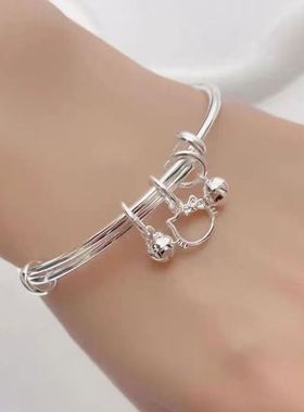 2024新款KT猫系列手链手镯铃铛简约百搭饰品凯蒂猫吊坠手环三丽鸥