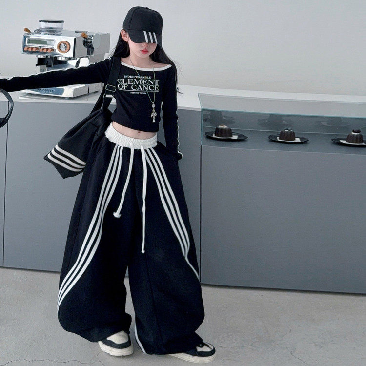 女童工装裤春秋2026新款潮酷穿搭儿童阔腿裤女孩大童秋装裤子套装,淘宝优惠券,粉丝福利购,淘宝优惠卷