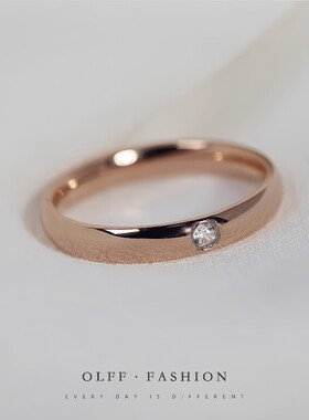 18K钛钢莫桑钻单钻女食指戒指