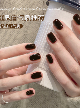 恩妮诗秋冬焦糖棕色指甲油胶美甲