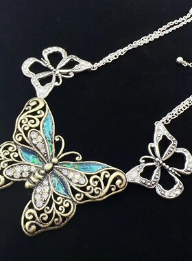 中青饰品蝴蝶项链女ins潮小众简约个性潮人港风复古项链C67现货