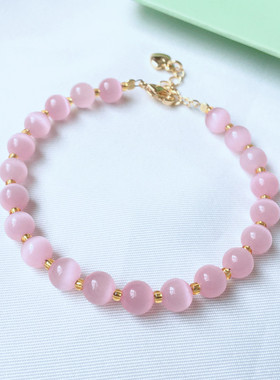 白色单圈爱心款水晶手链