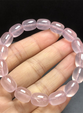 粉水晶手链桶珠桃花礼物饰品闺蜜