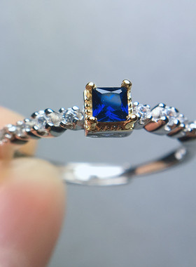 捡漏正品粉蓝托帕石小巧款戒指