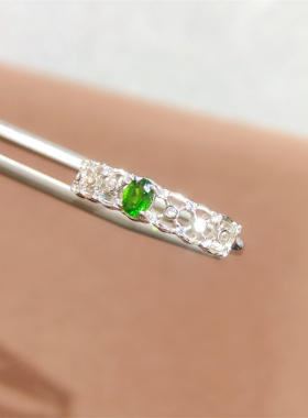 女款925银透辉石戒指百搭气质