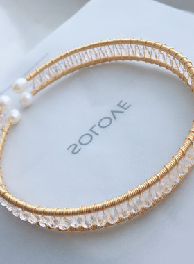 捡漏天然橄榄石包金绿色水晶手链