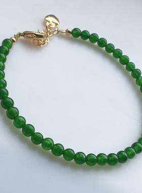 女绿玉髓细款轻奢闺蜜高级感手链
