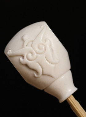 鹿角根付 貔貅三通佛头DIY手串项链材料菩提金刚配饰文玩雕刻