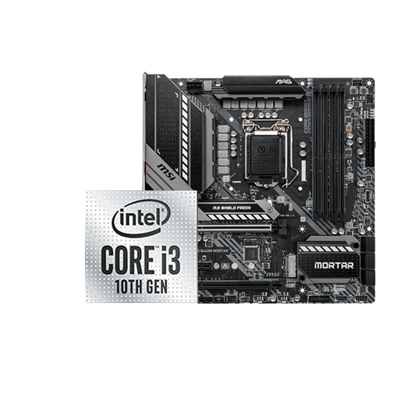 英特尔10代i3 10105F散片处理器台式电脑CPU微星510主板内存套餐 - 图0