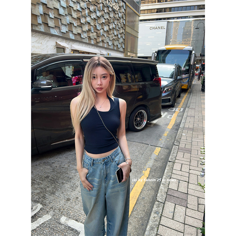 ski byTannin赤兔多工艺！复古猫须高腰直筒做旧休闲阔腿牛仔裤女,淘宝优惠券,粉丝福利购,淘宝优惠卷