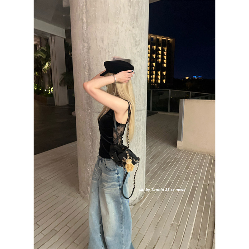 ski byTannin赤兔多工艺！复古猫须高腰直筒做旧休闲阔腿牛仔裤女,淘宝优惠券,粉丝福利购,淘宝优惠卷