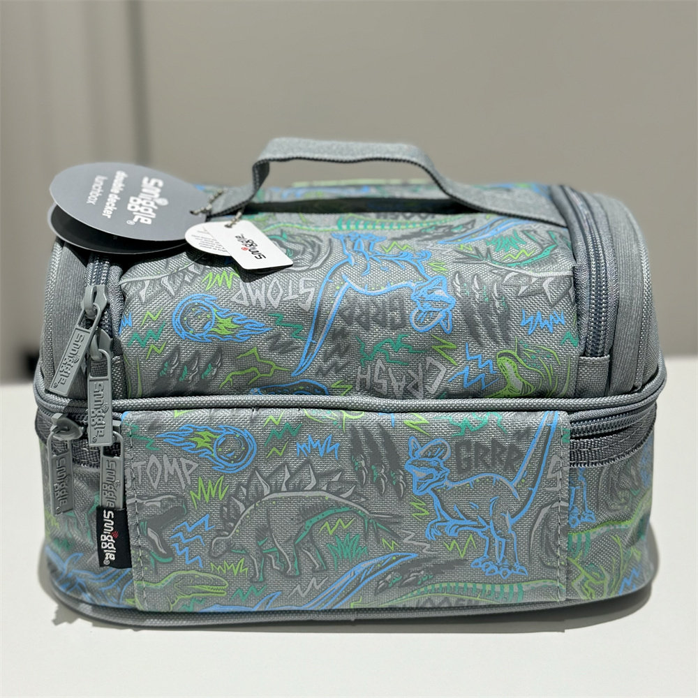澳洲Smiggle便当盒饭盒灰色恐龙独角兽收纳餐包单肩包保温包冰包,淘宝优惠券,粉丝福利购,淘宝优惠卷