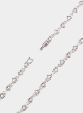 Numbering Plated Round Brilliant Heart 简约钻石爱心项链配饰