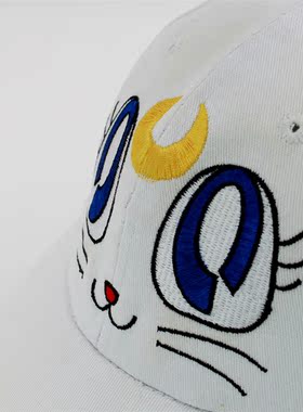 露娜猫咪儿童青年刺绣棒球帽