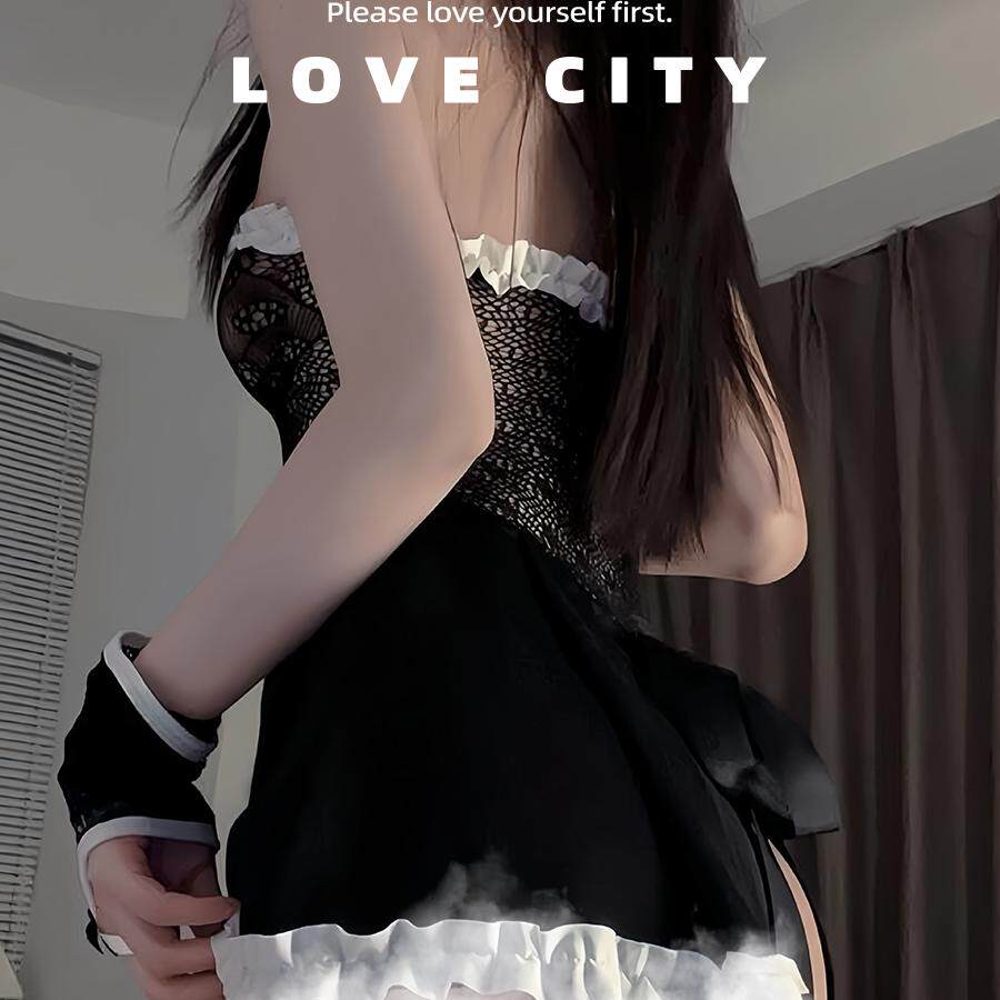 LOVECITY「甜魅猫娘」性感猫耳朵蕾丝睡裙纯欲辣妹制服 - 图1