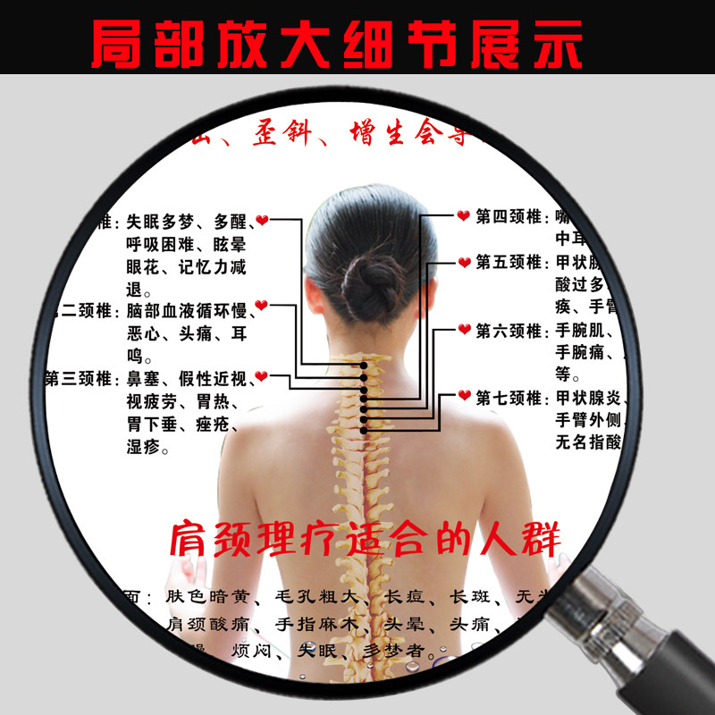 中医养生肩颈保养知识海报挂图挂画定制 颈椎理疗广告贴纸相纸图