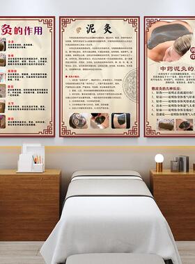 中药泥灸广告图美容院海报艾灸养生挂画美白宣传画热敷理疗墙贴