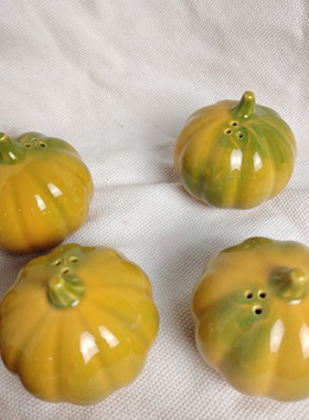 陶瓷工艺品南瓜摆件家居客厅装饰品办公室桌面小摆设南瓜胡椒粉瓶