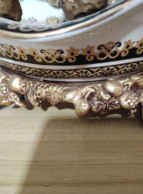 欧式奢干果篮 客厅茶几摆件家居创意装饰 KTV合金高档水果干果篮