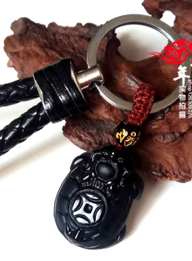 2026黑曜石龙龟吊坠龟赐瑞招财钥匙扣