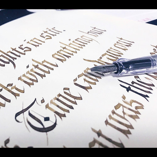 【平行钢笔】BANMI-花体英文哥特体鸭嘴钢笔美工笔藏文透明钢笔 - 图2