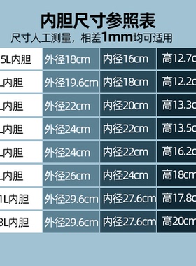 电压力锅内胆4L5L6L通用志高电高压锅内胆升带蒸格不粘内锅加厚