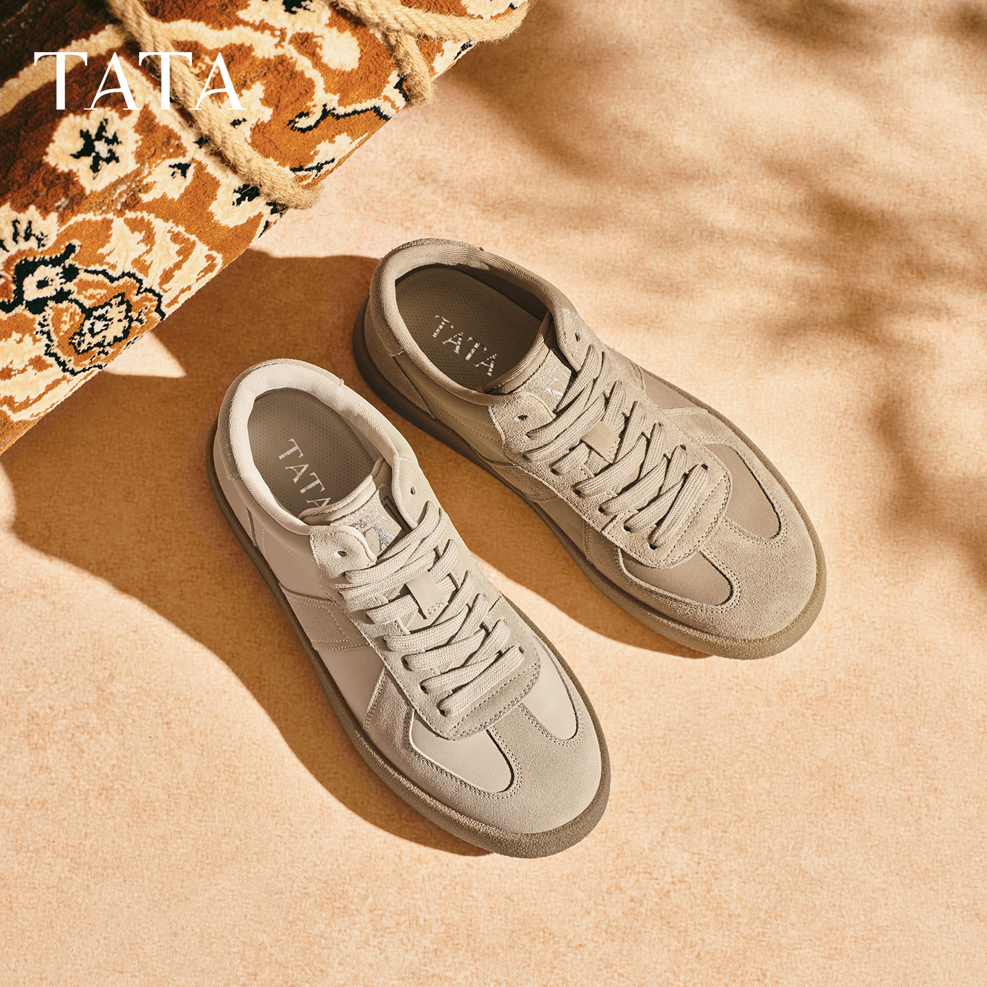 TATA他她男鞋时尚德训高帮鞋舒适休闲厚底板鞋2025年冬新PGG01DM5 - 图0