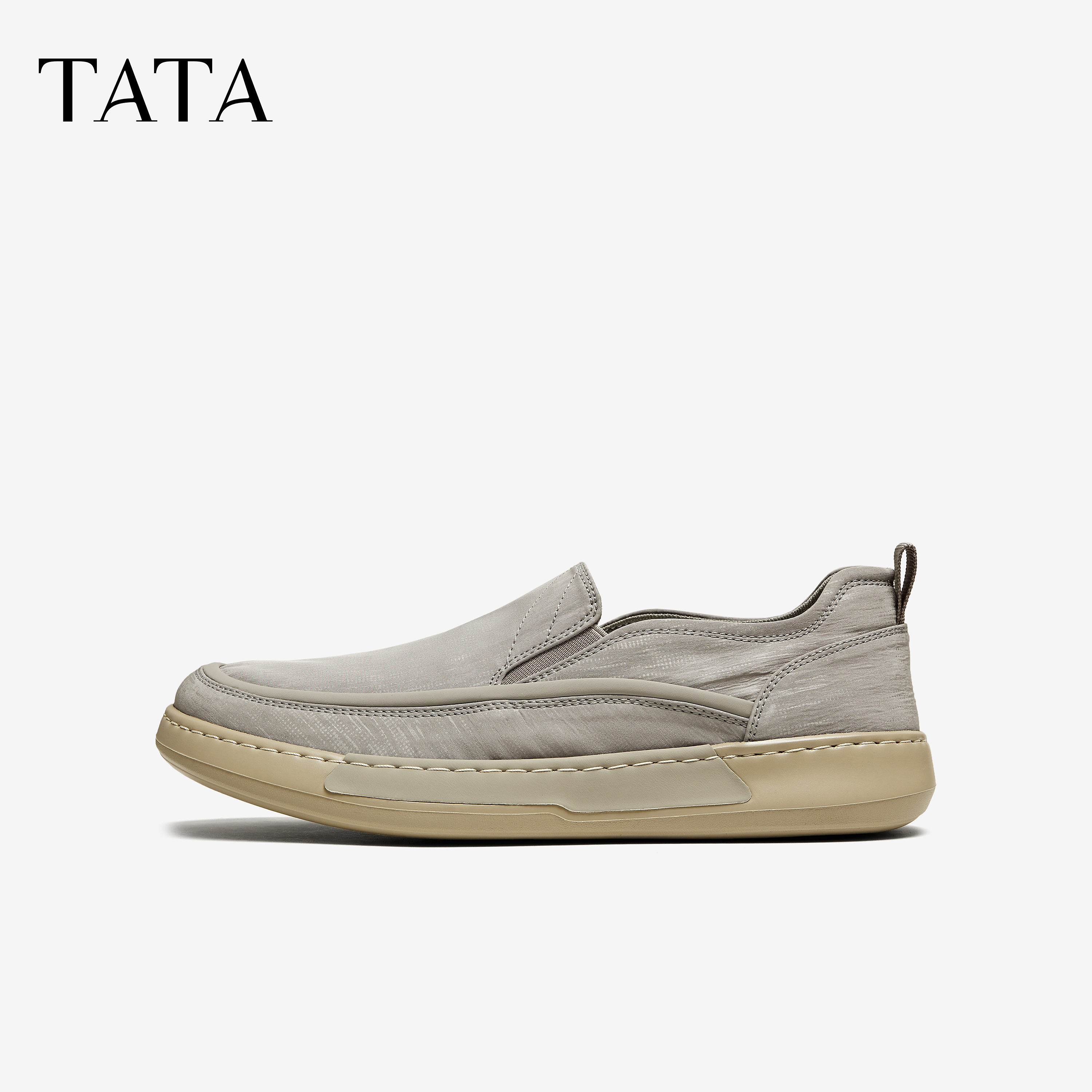 TATA他她一脚蹬软底布鞋男士透气懒人休闲爸爸鞋2025新款VMX02AM5 - 图0
