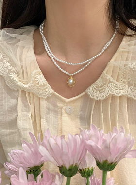 宫廷风双层珍珠脖子饰品e150项链