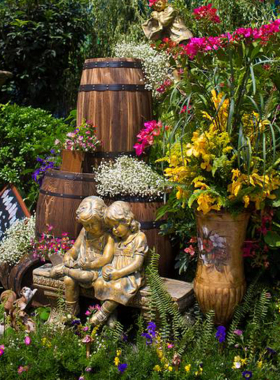 欧式庭院花园玻璃钢人物摆件欧式