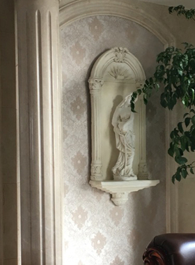 欧式壁挂墙面装饰假窗浮雕少女玄关走廊家居背景墙装饰挂件工艺品